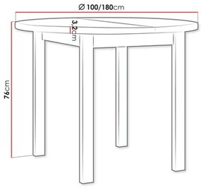 Masă sufragerie extensibilă Messas 100 180 IV (Nuc) (pentru 2-8 persoane). 1105403