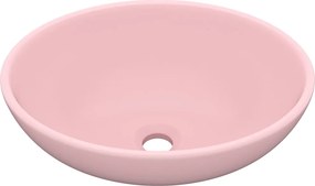 vidaXL Chiuvetă de lux, roz mat, 40 x 33 cm, ceramică, formă ovală