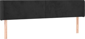 vidaXL Tăblie de pat cu aripioare negru 203x16x78/88 cm catifea