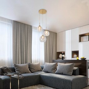 Lustra moderna cu 3 pendule din sticla Philana 6496 RX