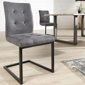 Set de 2 scaune design industrial style, Oxford gri A-36962 VC