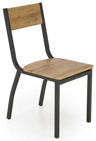 Set masă și scaune Graham 4+1, lemn natural / negru