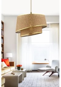 Lustră pe cablu BARETTE 1xE27/60W/230V maro/auriu