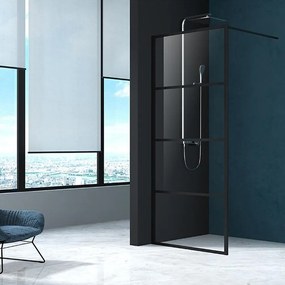 Paravan dus sticla securizata walk-in 90x200 cm negru Mediterraneo Black 4 900x2000 mm