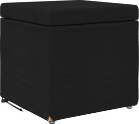 vidaXL Taburet Negru 41 x 41 x 40 cm Stofă și lemn prelucrat