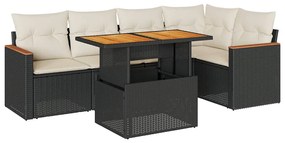 3327486 vidaXL Set mobilier de grădină cu perne, 5 piese,poliratan/lemn acacia