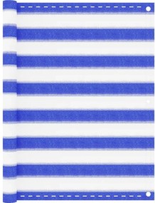 vidaXL Paravan de balcon, albastru și alb, 90x400 cm, HDPE