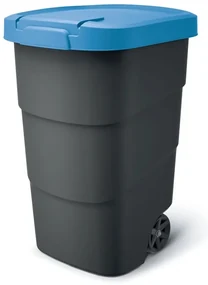 Container de gradina cu roti rezistente 110 l, albastru/antracit