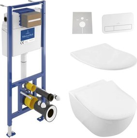 Vas WC suspendat + capac WC SUBWAY + plăcuță de comandă + modul incastrat + garnitură
