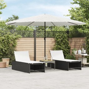 vidaXL Umbrelă soare de grădină stâlp din oțel, alb 388x388x248 cm