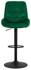 Scaun Bar Catifea ABS 145 Verde - Confortabil, Reglabil, Stabil