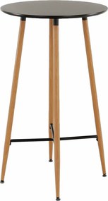 Masă de bar, negru/stejar, diametru 60 cm, IMAM