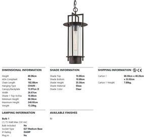 Pendul pentru exterior CARROLL PARK large, cu protectie IP44