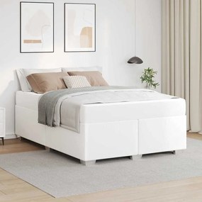 vidaXL Cadru de pat Alb 140 x 200 cm Piele artificială