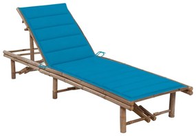 vidaXL Șezlong de grădină cu pernă, bambus