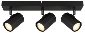 Plafoniera cu 3 Spoturi directionabile metal negru JAMES