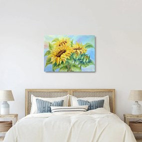 Tablou pe sticlă - Floarea soarelui înflorită (70x50 cm)