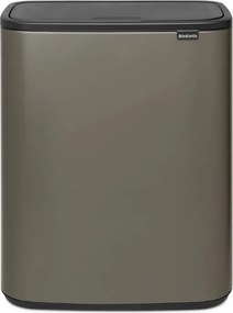 Cos de gunoi Brabantia Bo Touch 1001271, 2x30 L, Deschidere lina si silentioasa, Deschidere larga, Gri inchis