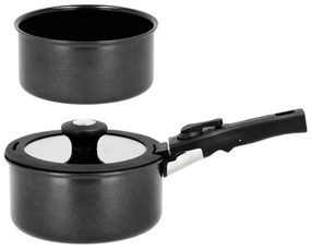 Set de cratițe cu mâner detașabil cu capac/cu suprafață antiaderentă 2 buc. din aluminiu 2,4 l – Holm