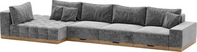 Colțar lemn masiv extensibil Morani Lemn Stejar, 415 × 150 × 71 cm - Stânga