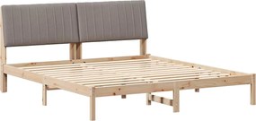 vidaXL Cadru de pat cu headboard Maro 180 x 200 cm Lemn de pin masiv