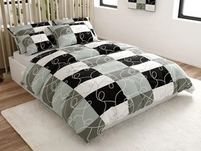 Lenjerie de pat din bumbac SQUARES BLEND gri Dimensiune lenjerie de pat: 70 x 90 cm | 140 x 200 cm