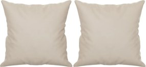 vidaXL Perne decorative, 2 buc., crem, 40x40 cm, microfibră
