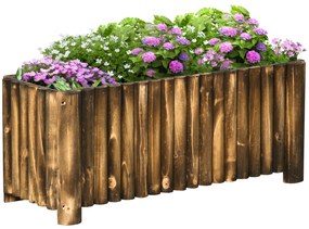 Outsunny pat înalt pentru plante, pentru ierburi aromatice, legume și flori, din lemn de brad, 100x38,5x40 cm | Aosom Romania