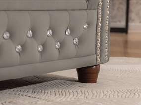 Colțar gri extensibil cu tapițerie din catifea (cu colț pe partea stângă/în formă de ”L”) York Blik – Ropez