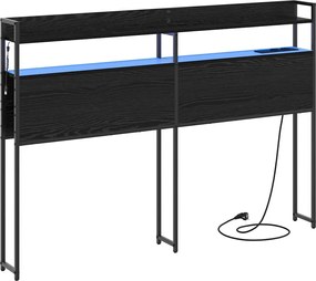 vidaXL Tăblie de depozitare cu raft Stejar negru 135 cm Lemn compozit