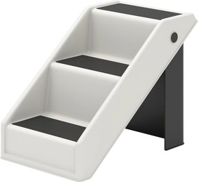 PawHut Scară pentru Câini și Pisici cu 3 Trepte Antiderapante, Design Pliabil cu Capacitate de 10 kg, Crem | Aosom Romania