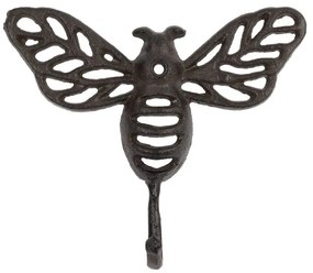 Cuier de perete decorativ, din metal, Abeille Brown