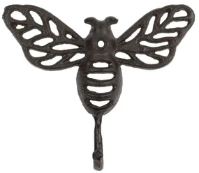 Cuier de perete decorativ, din metal, Abeille Brown