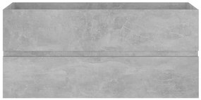 Dulap de chiuvetă, gri beton, 100x38,5x45 cm, pal