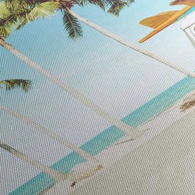 Tablou - Vintage, furgonetă, plajă (120x50 cm)