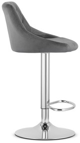 Scaun de bar gri KAST VELVET