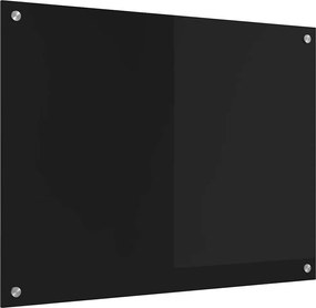 vidaXL Panou de bucătărie Negru 80 x 60 cm sticlă securizată