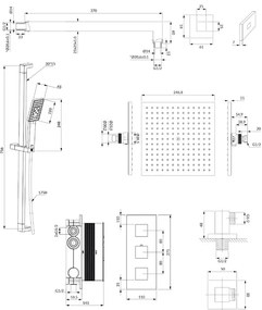 Sistem de dus incastrat Omnires Fresh 4 dusuri laterale si para cu 2 functii