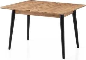 Masa extensibila DOLUNAY 1284, stejar/negru, PAL melaminat, 100/120x60