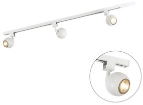 Sistem de șine modern inteligent alb monofazat inclusiv 3 GU10 Wifi - Gissi