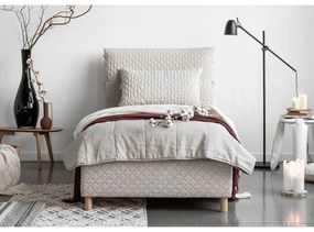 Pat bej tapițat de o persoană și somieră 90x200 cm Sleepy Luna – Miuform