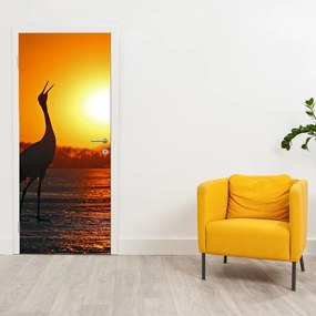 Fototapet pentru ușă - Păsări la apus de soare (95x205cm)
