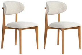 Set de scaune de sufragerie Lionte White and DarkOak, 2 buc.