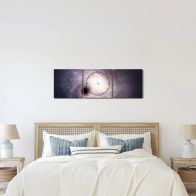 Tablou - Galaxii spiralate (cu ceas) (90x30 cm)