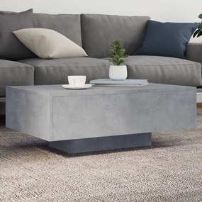 vidaXL Măsuță de cafea cu lumini LED, gri beton, 85x55x31 cm