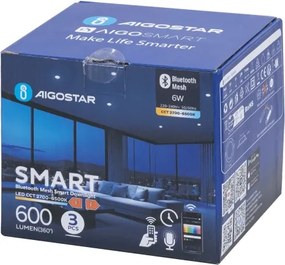 SET 3x corp de iluminat LED dimabil încastrat Aigostar MESH 6W/230V 2700K-6500K d. 11,5cm