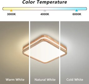 Brilagi - Plafonieră LED MOLINA SQUARE LED/32W/230V 3000/4000/6000K stejar 30x30 cm