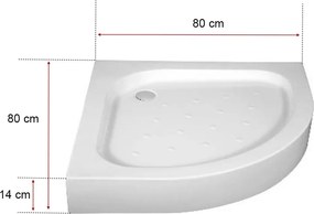 Cădiță de duș acrilică curbată Klonberg 80x80