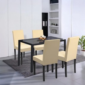 Set de masă Karen 4+1 negru-bej