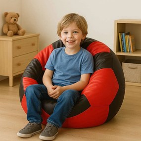 Fotoliu puf Futbalocu (roșu + Negru). 1127395